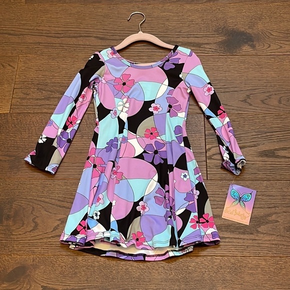 NWT Social Butterfly Girls 2 Long Sleeve Dresses Size 6 - Picture 4 of 7